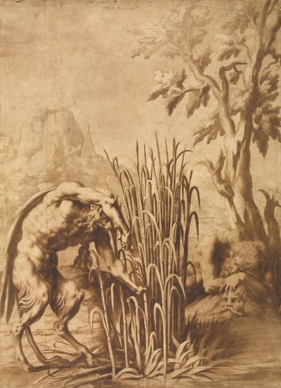 Pan Cuts the Reed into Which the Nymph Syrinx Has Turned by Fontainebleau School